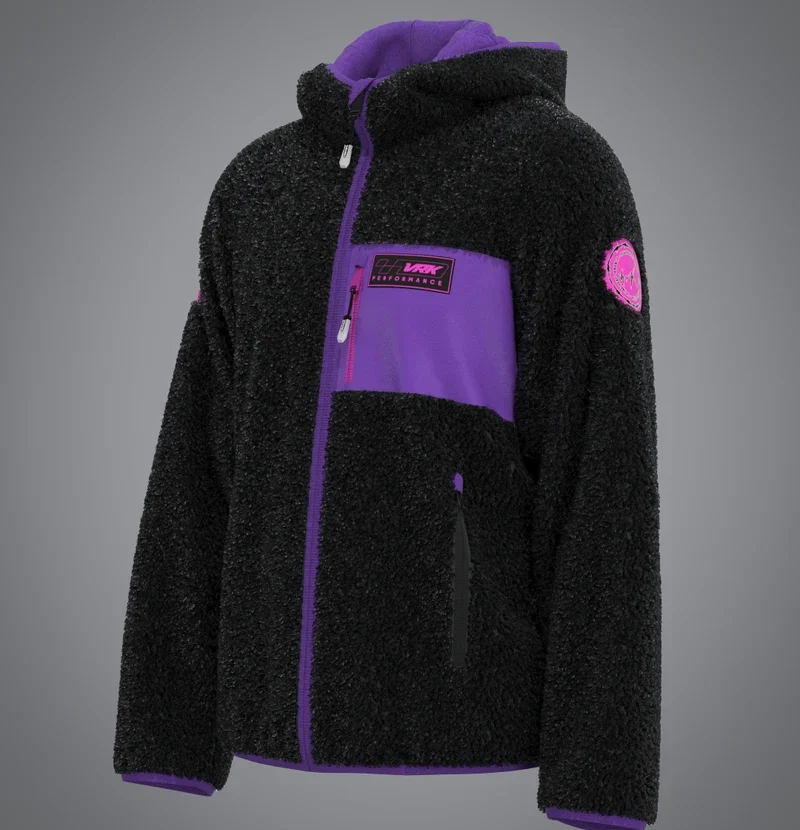 Black Purple Sherpa Jacket