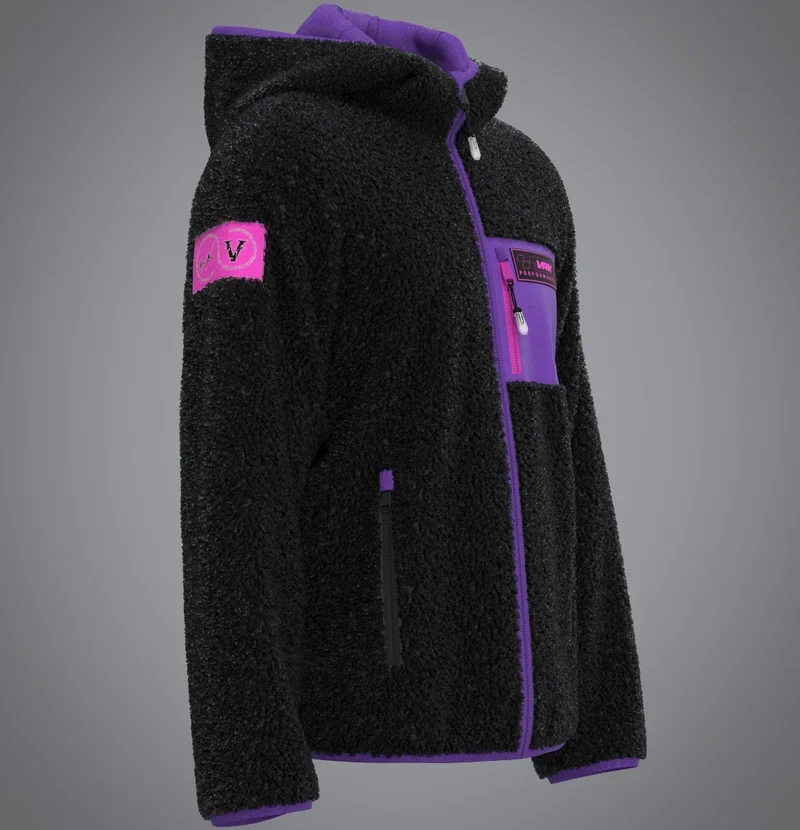 Black Purple Sherpa Jacket