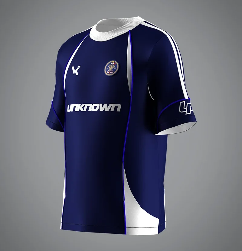VRUNK X UNKNOWN - FOOTBALL TEE BLUE